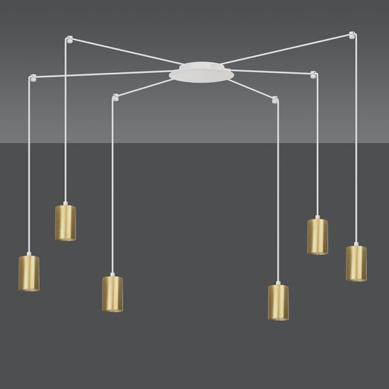 Emibig Emibig TRAKER 6 WH/GOLD - Moderne Pendelleuchte für stilvolles Ambiente