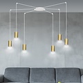 Emibig Emibig TRAKER 6 WH/GOLD - Moderne Pendelleuchte für stilvolles Ambiente