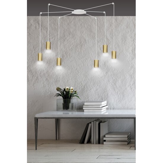 Emibig Emibig TRAKER 6 WH/GOLD - Moderne Pendelleuchte für stilvolles Ambiente
