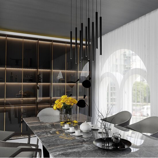 Emibig Emibig SELTER 9 BLACK - Minimalist pendant lamp for any space