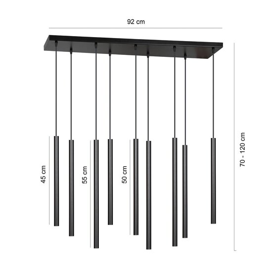 Emibig Emibig SELTER 9 BLACK - Lampe suspendue minimaliste pour tous les espaces