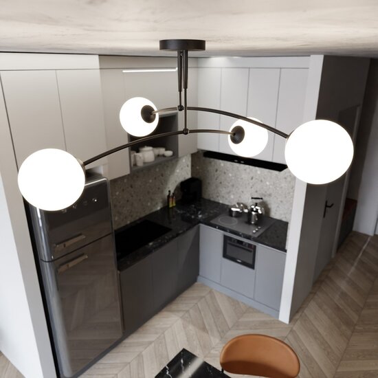 Emibig Emibig PREGOS 4 BLACK - Moderne plafondlamp voor elke ruimte