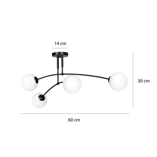 Emibig Emibig PREGOS 4 BLACK - Modern ceiling lamp for any space