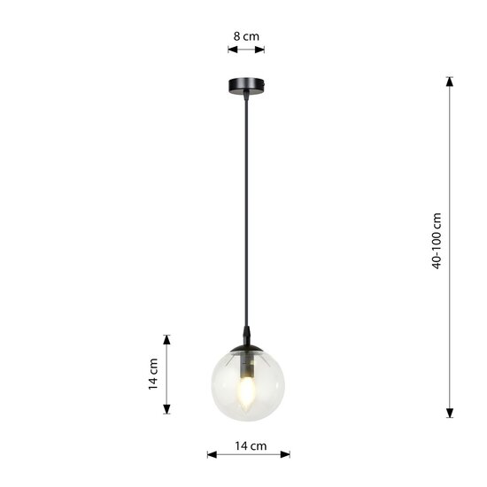 Emibig Emibig COSMO 1 BL TRANSPARENT - Modern pendant lamp for a stylish look