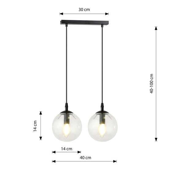 Emibig Emibig COSMO 2 BL TRANSPARENT - Lampe suspendue moderne au design élégant