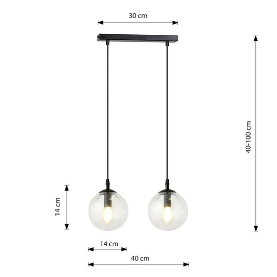Emibig Emibig COSMO 2 BL TRANSPARENT - Moderne hanglamp met een stijlvol ontwerp