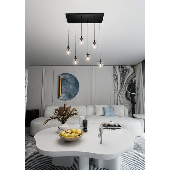 Emibig Emibig COSMO 6 BL TRANSPARENT - Moderne hanglamp voor elke ruimte