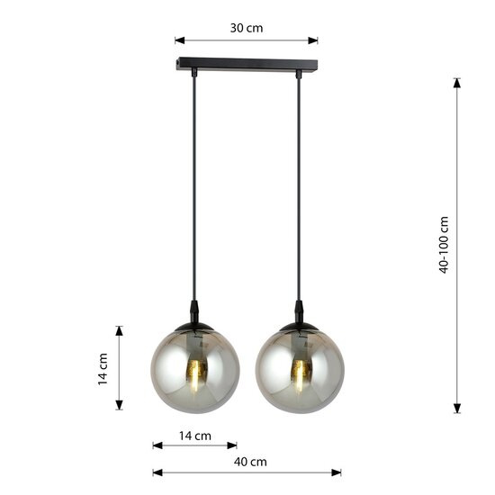 Emibig Emibig COSMO 2 BL GRAFIT - Lámpara colgante moderna para una iluminación elegante