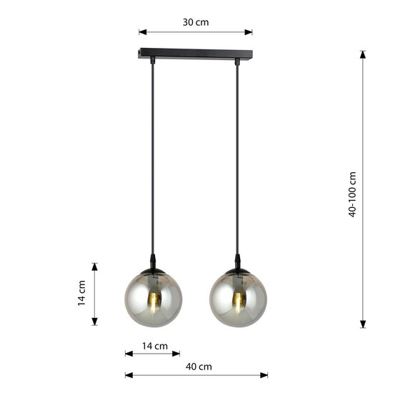 Emibig Emibig COSMO 2 BL GRAFIT - Lámpara colgante moderna para una iluminación elegante