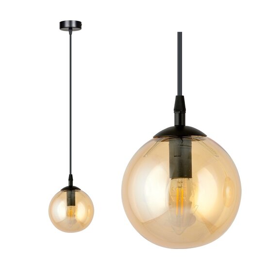 Emibig Emibig COSMO 1 BL MIODOWY - Modern pendant lamp with amber glass shade