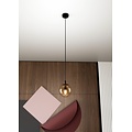 Emibig Emibig COSMO 1 BL MIODOWY - Modern pendant lamp with amber glass shade
