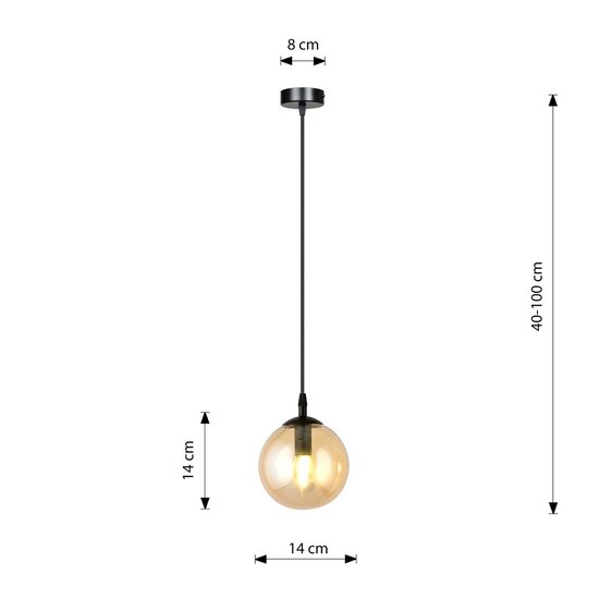Emibig Emibig COSMO 1 BL MIODOWY - Lámpara colgante moderna con pantalla ámbar