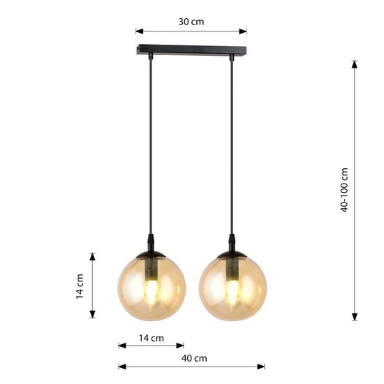 Emibig Emibig COSMO 2 BL MIODOWY - Lampe suspendue moderne avec abat-jour ambre