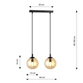 Emibig Emibig COSMO 2 BL MIODOWY - Lampe suspendue moderne avec abat-jour ambre