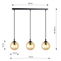 Emibig Emibig COSMO 3 BL MIODOWY - Lampe suspendue moderne avec abat-jour ambre