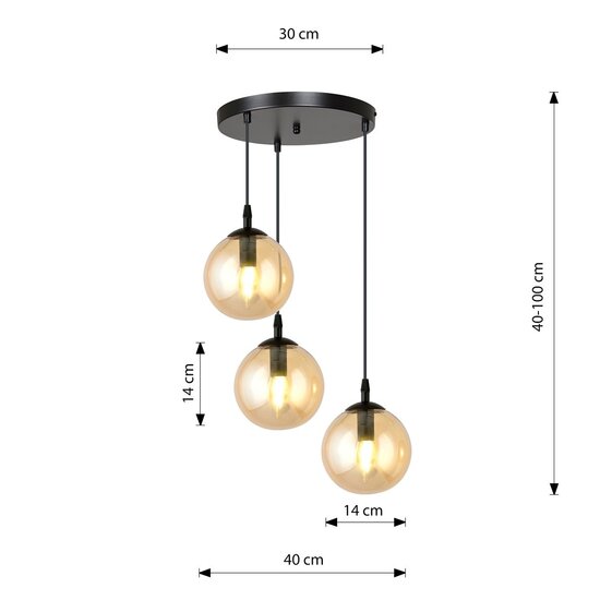Emibig Emibig COSMO 3 BL PREMIUM MIODOWY - Moderne hanglamp voor een stijlvolle ambiance