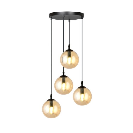 Emibig Emibig COSMO 4 BL PREMIUM MIODOWY - Lampe suspendue moderne avec abat-jour ambre