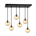 Emibig Emibig COSMO 6 BL MIODOWY - Lampe suspendue moderne avec abat-jour ambre
