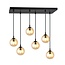 Emibig Emibig COSMO 6 BL MIODOWY - Modern pendant lamp with amber shade
