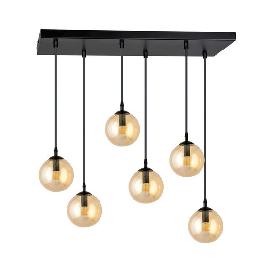 Emibig Emibig COSMO 6 BL MIODOWY - Modern pendant lamp with amber shade