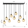 Emibig Emibig COSMO 9 BL MIODOWY - Moderne hanglamp met amberkleurige kap