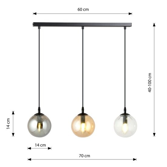 Emibig Emibig COSMO 3 BL MIX - Lampe suspendue moderne pour un éclairage élégant