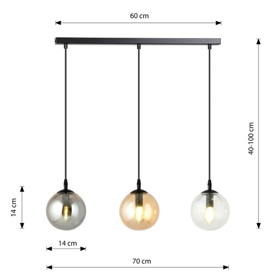 Emibig Emibig COSMO 3 BL MIX - Moderne hanglamp voor sfeervolle verlichting