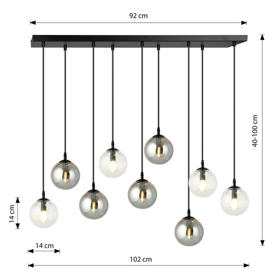 Emibig Emibig COSMO 9 BL MIX2 - Moderne hanglamp met stijlvol ontwerp