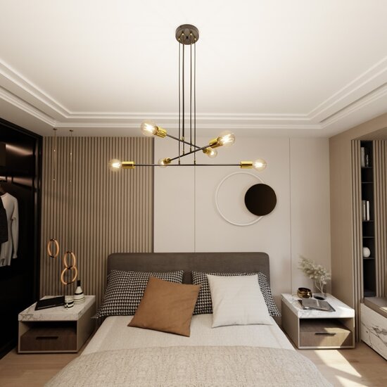 Emibig Emibig VESIO 6 BLACK - Retro Pendant Lamp for a Stylish Atmosphere