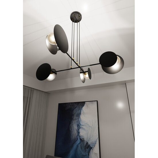 Emibig Emibig IDEA 4 BLACK - Moderne hanglamp voor sfeervolle verlichting