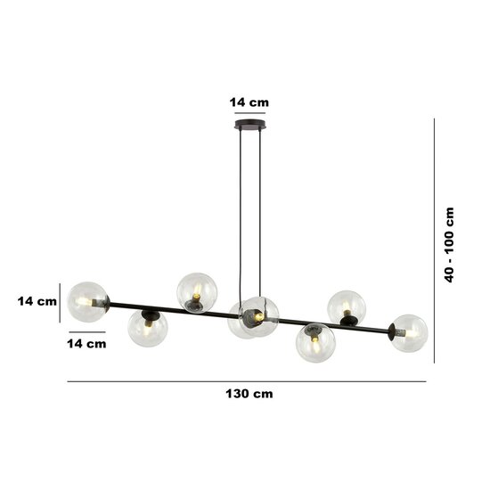 Emibig Emibig Rossi 8 BL Transparant - Moderne Hanglamp voor een Stijlvolle Verlichting