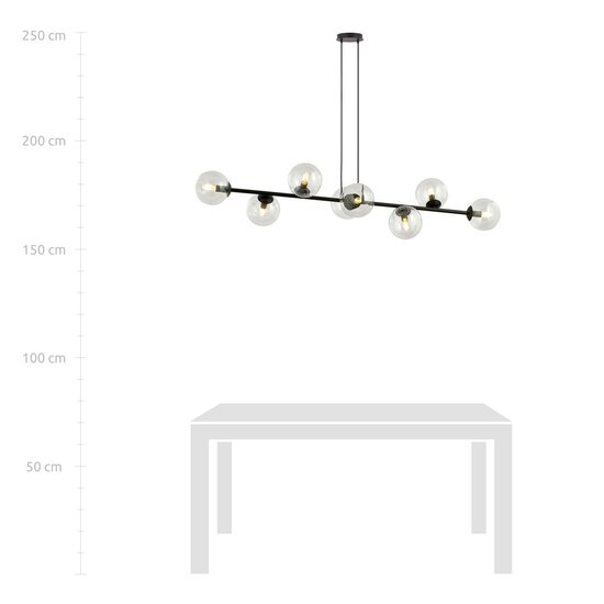 Emibig Emibig ROSSI 8 BL TRANSPARENT - Moderne hanglamp voor sfeervolle verlichting