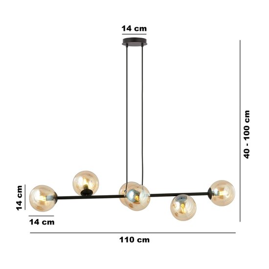 Emibig Emibig ROSSI 6 BL MIODOWY - Modern pendant lamp for stylish lighting