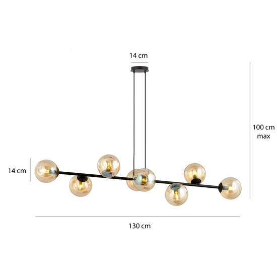 Emibig Emibig ROSSI 8 BL MIODOWY - Moderne hanglamp voor sfeervolle verlichting