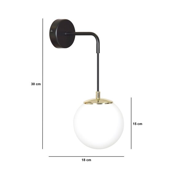 Emibig Emibig OGNIS K1 BLACK - Stylish wall lamp for any space
