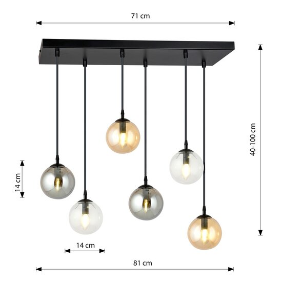 Emibig Emibig COSMO 6 BL MIX1 - Lampe suspendue moderne au design élégant