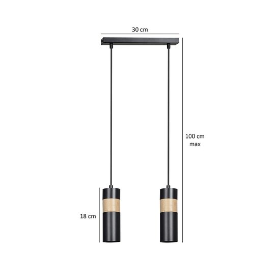 Emibig Emibig AKARI 2 BLACK - Stijlvolle Japandi Hanglamp