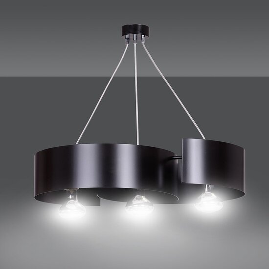 Emibig Emibig VIXON 3 BLACK - Modern pendant lamp made of powder coated steel