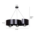 Emibig Emibig VIXON 3 BLACK - Moderne hanglamp van gepoedercoat staal