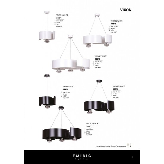 Emibig Emibig VIXON 1 White Pendant Lamp - Modern Design for Any Space