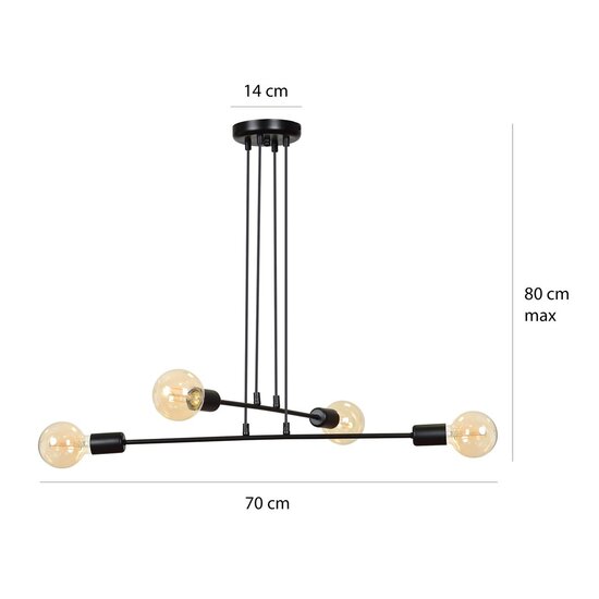 Emibig Emibig MULTIPO 4 Lampe Suspendue Noire - Design Minimaliste pour Tous les Espaces
