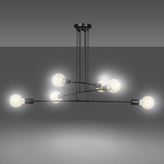 Emibig Emibig MULTIPO 6 Zwart - Minimalistische Hanglamp voor Elke Ruimte