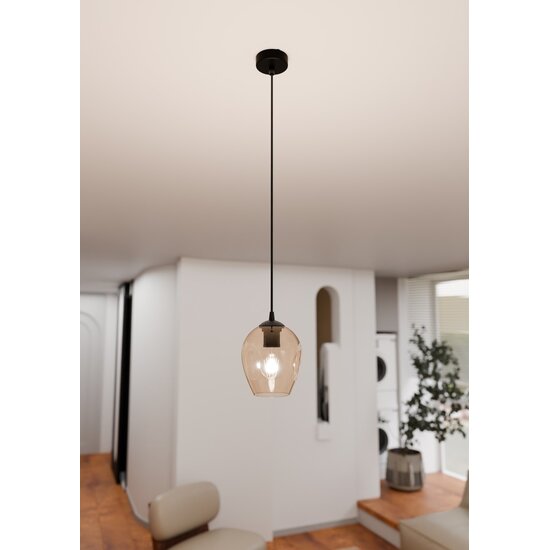 Emibig Emibig ISTAR 1 Suspension - Design moderne avec abat-jour en verre ambre