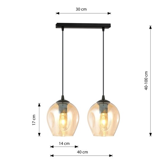 Emibig Emibig ISTAR 2 Hanglamp - Modern design met amber glazen kap