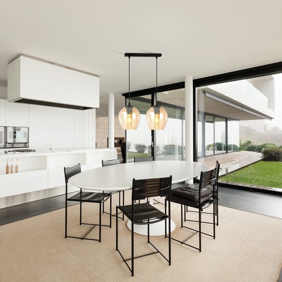 Emibig Emibig ISTAR 2 Hanglamp - Modern design met amber glazen kap