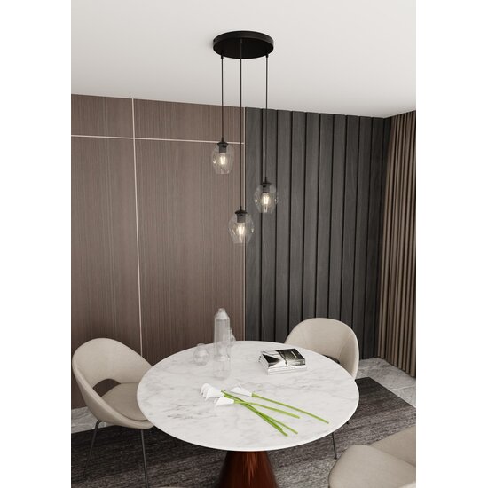 Emibig Emibig ISTAR 3 BL PREMIUM TRANSPARENT - Lampe suspendue moderne avec abat-jour transparent