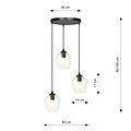 Emibig Emibig ISTAR 3 BL PREMIUM TRANSPARENT - Lampe suspendue moderne avec abat-jour transparent