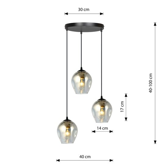 Emibig Emibig ISTAR 3 BL PREMIUM GRAFIT - Lámpara colgante moderna para una iluminación elegante