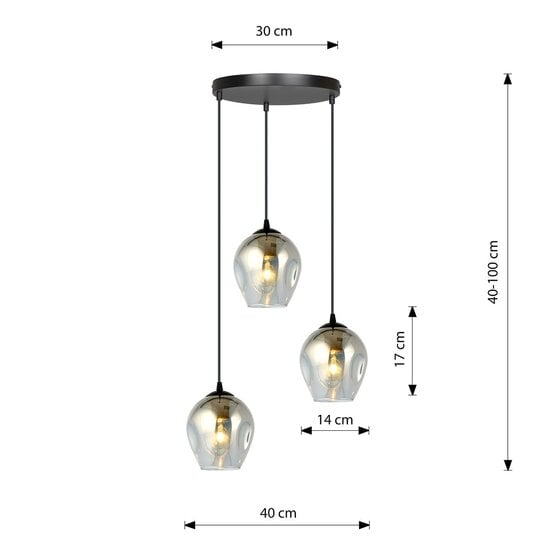 Emibig Emibig ISTAR 3 BL PREMIUM GRAFIT - Modern pendant lamp for stylish lighting