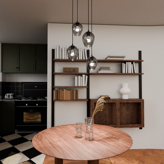 Emibig Emibig ISTAR 4 BL PREMIUM GRAPHITE - Modern pendant lamp made of powder-coated steel